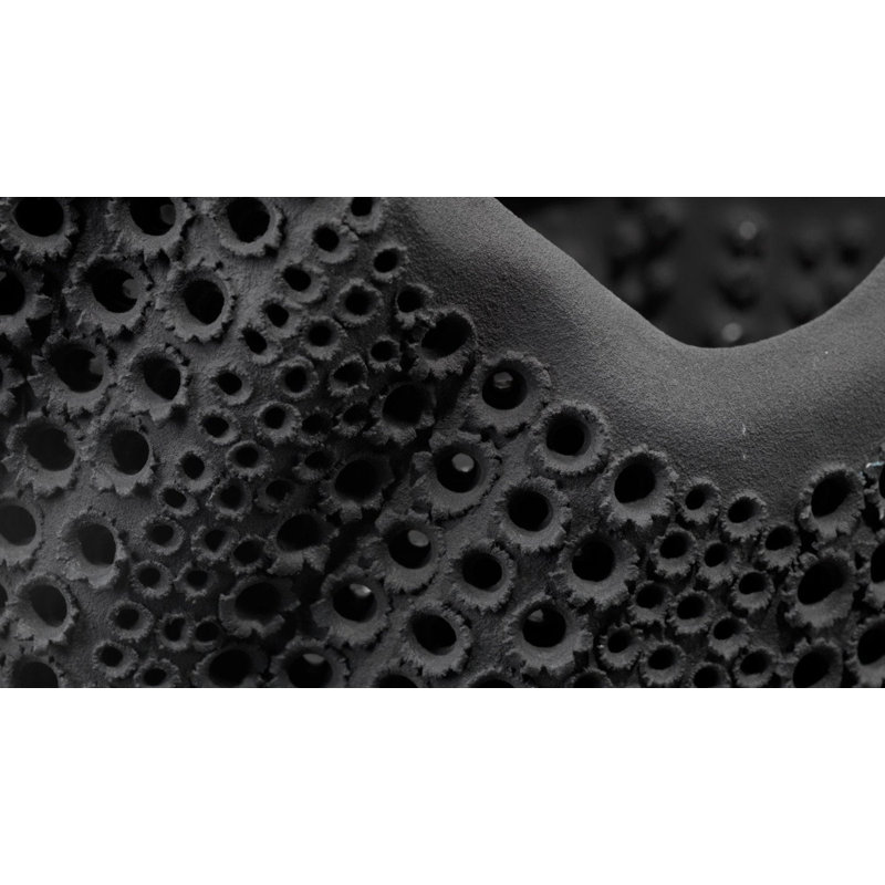 Matte Black Perforated Porcelain Decorative Vase