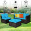 Ensemble de 4 coussins de patio en osier pour terrasse et patio-1813035935