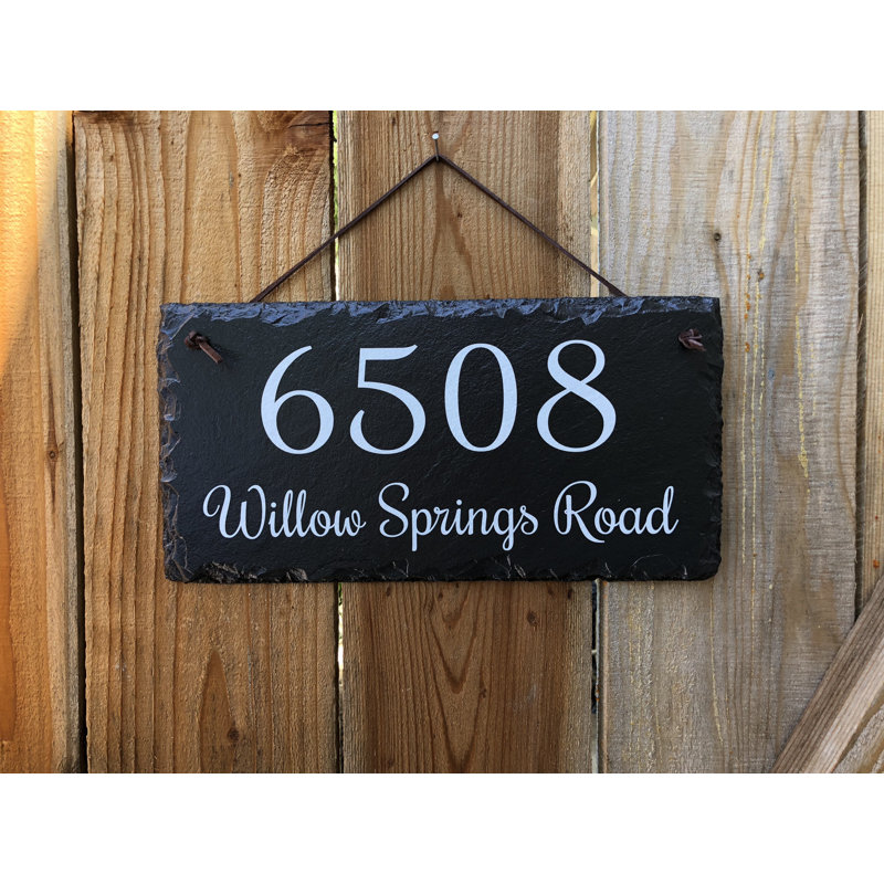 Plaque d'adresse murale pour maison sur 2 lignes, Sans trou, H 6 po x l 12 po