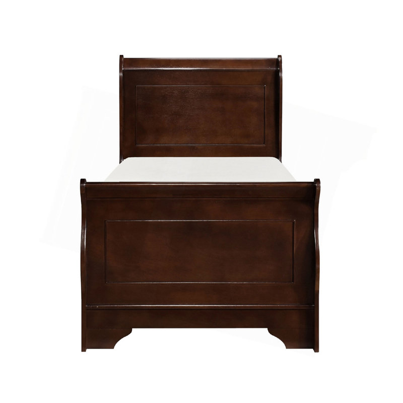Mobilier de chambre à coucher traditionnel en bois de cerisier foncé 1 pièce style Louis Philippe