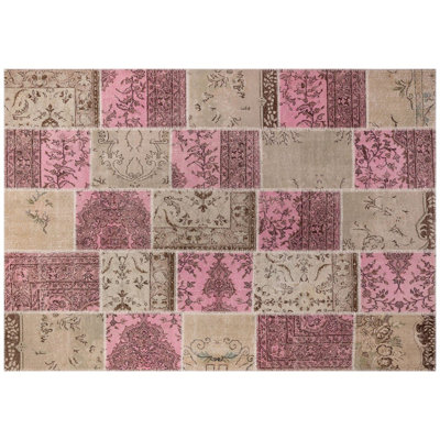 Modern Kabishayan Handmade Pink Beige Area Rug