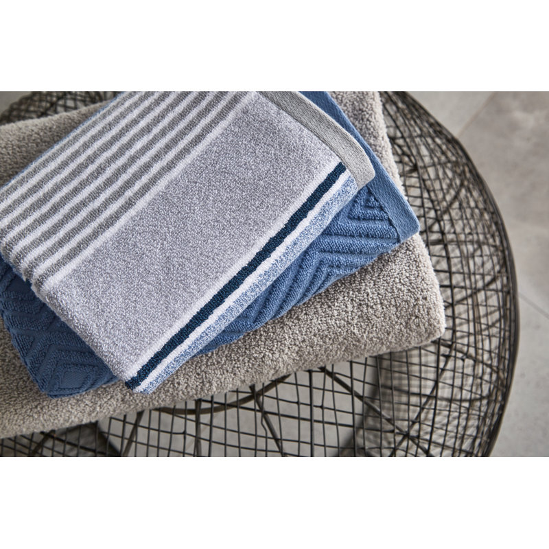 Textured Stripe Hand Towel, Blue