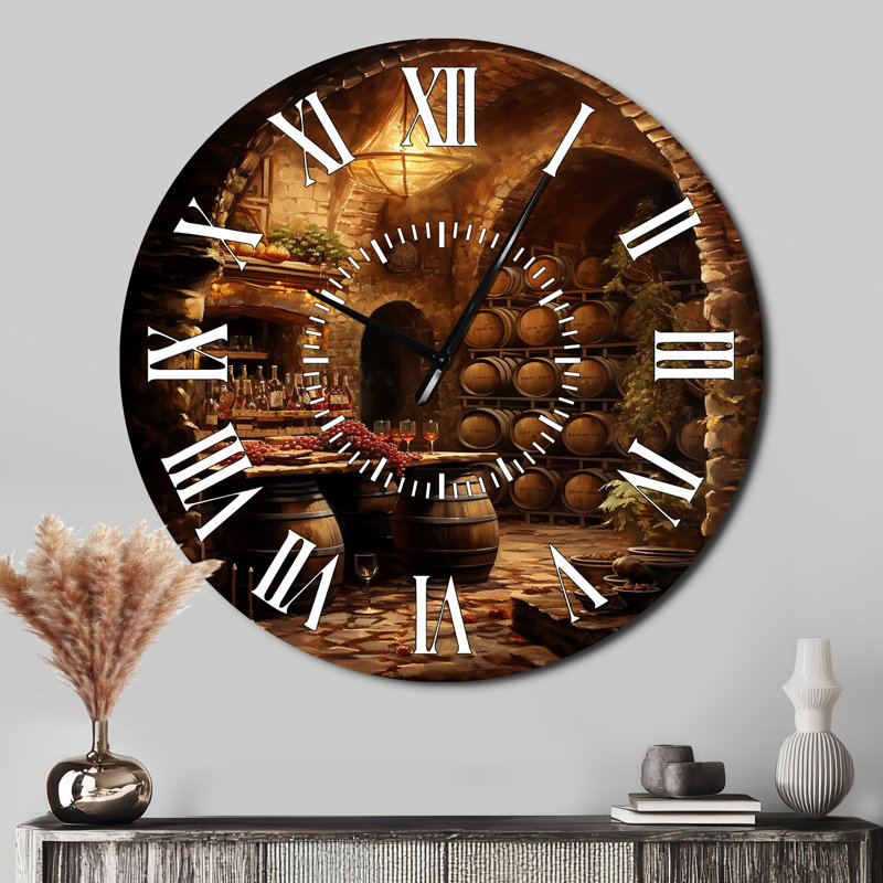 Horloge murale blanche Wine Cellar Harmony, Surdimensionné