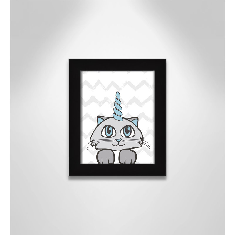 Caticorn II, art encadré, H 10 po x l 8 po x P 0,63 po, Structure noire