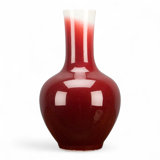Porcelain Vase with Oxblood Red Glaze