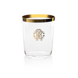 Old Fashion Glass NEW MONOGRAM  Gold diam. 3.5, H 4 in, cap. 14.75 oz