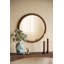 Miroir mural rond 28,3 x 28,3 po avec cadre en bois de pin