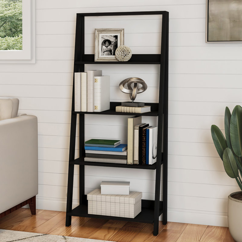 140.3cm H x 61cm W Ladder Bookcase, Black