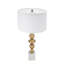 Lampe de table dorée et blanche avec corps rond à quatre niveaux (ampoule non incluse)