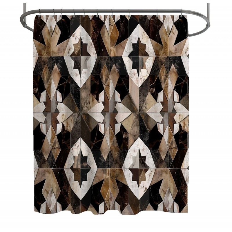 Soniqua Geometric Shower Curtain, 93"H x 70"W