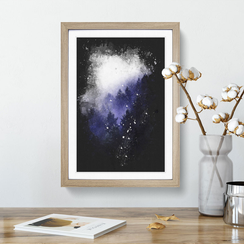 Forest Fog in Germany - Framed Print, 33cm H x 24cm W x 2cm D, Oak Framed