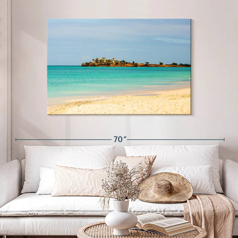 Paysage de la plage Gillard à Antigua, H 32 po x l 48 po