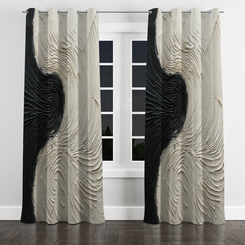 Ayaniah - Nautical Grommet Curtain - Velvet Room Darkening - 1 panel, 52" W x 120" L, Silver Grommets