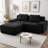 82" Modern L-Shaped Modular Sectional Sofa with Movable Ottoman, Premium Corduroy Fabric 2-Seater Couch with Deep Seat, Tufted Design & No Assembly Required Anti-Slip Base-931264788