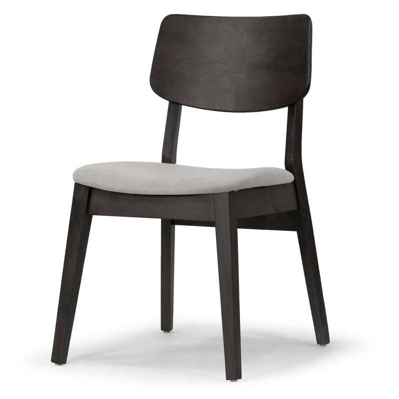 Baebel 18.7'' H Upholstered Side Chair, Black Wash Frame with Grey Seat