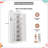 Modern Metal Pantry Cabinet with Glass Doors & 5 Adjustable Shelves, Tall Kitchen Storage, White