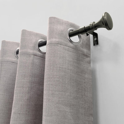 5/8" Trumpet Adjustable Single Curtain Rod Pewter