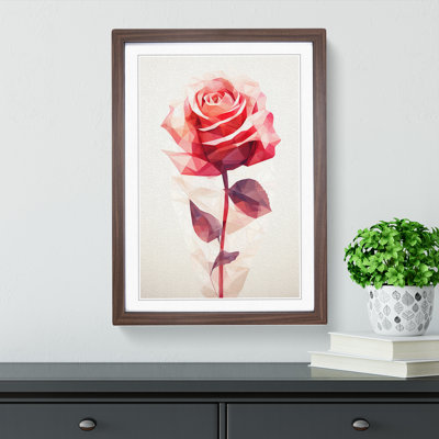 Rose Geometric - Single Picture Frame Print on Wood