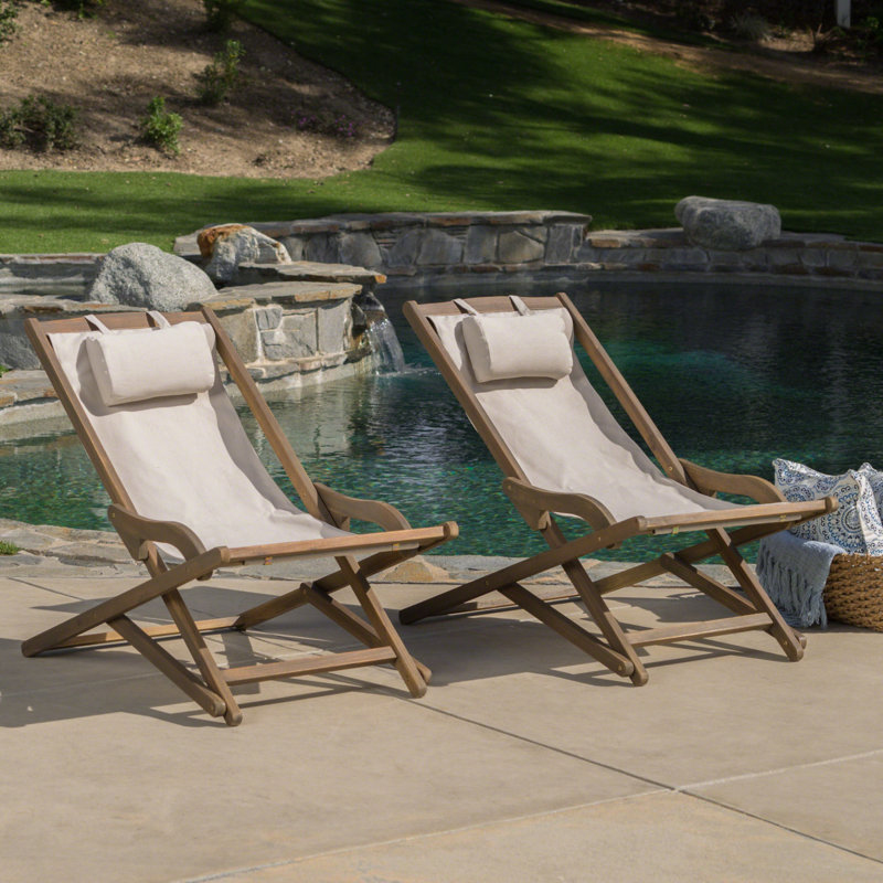 NIKKI BEACH SLING CHAIR - (Set Of 2), Beige