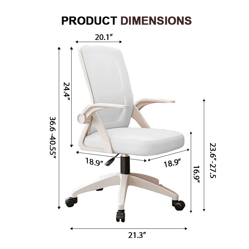 Fauteuil de bureau en maille XUEGW, Blanc