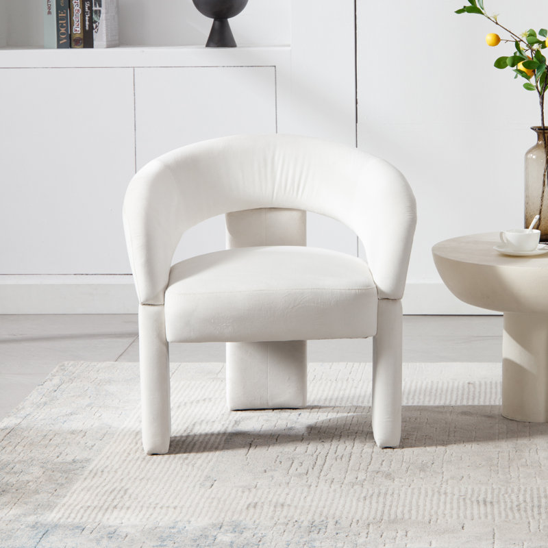Fauteuils d'appoint demi-tonneau modernes Mid-Century, Beige
