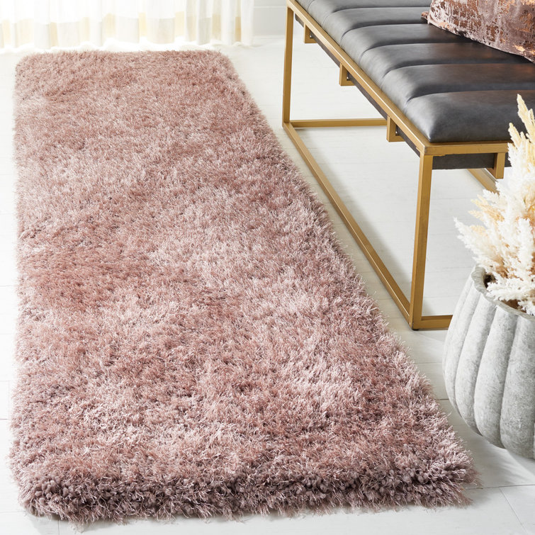 Tapis performance à poil long de couleur unie touffeté à la main de luxe Bevan