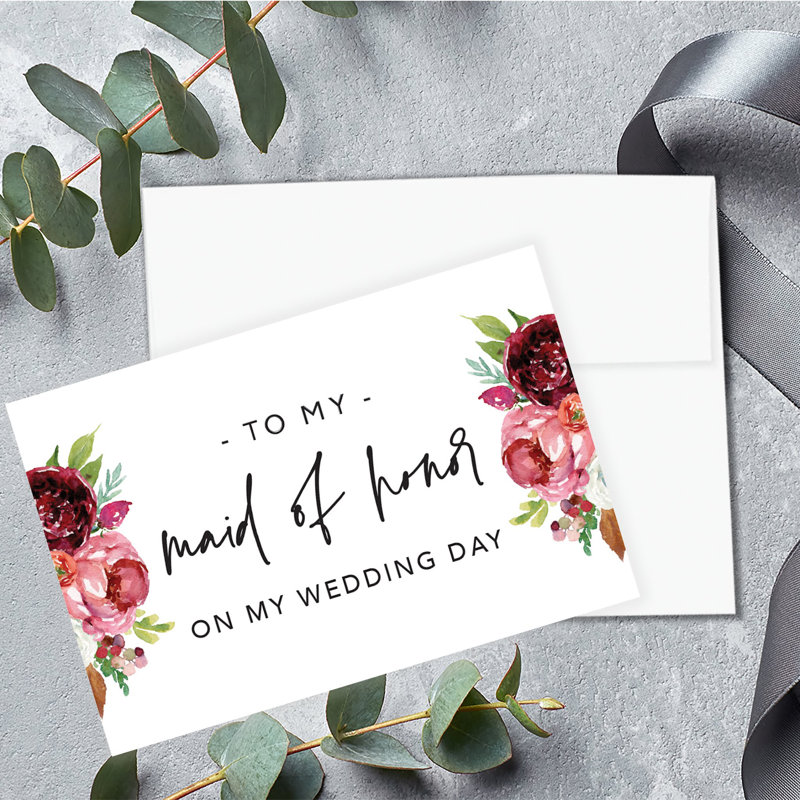 Carte de mariage pivoines