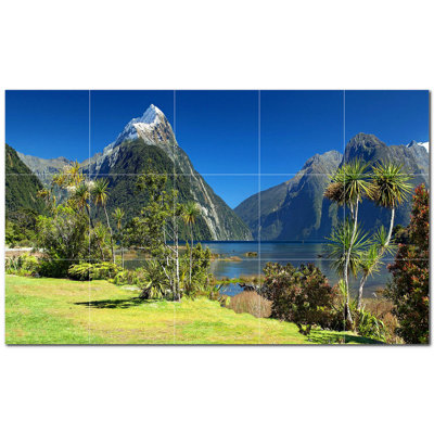 Panneau mural en céramique satinée 6 "x 6" Lakes Photo