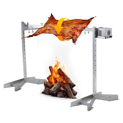 Stainless Steel Rotisserie Grill Kit, 132LB Capacity, 50W Motor, 46" Adjustable Spit, Outdoor BBQ Roaster for Pig, Lamb, Chicken