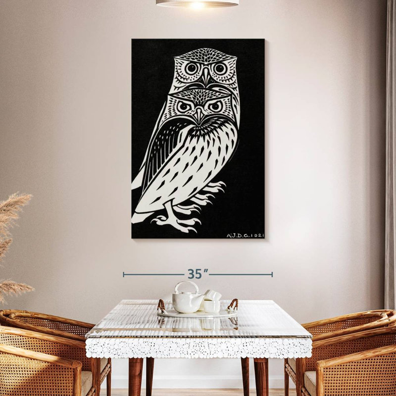 Brampt Two Owls 1921, 48" H x 32" W