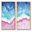 «Abstract Ocean Pink and Blue Waves», ensemble de 2 peintures sur toiles-1012769496-1012769501