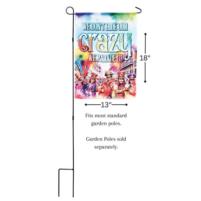 Decca Double Sided Polyester Mardi Gras, 18" H x 13" W