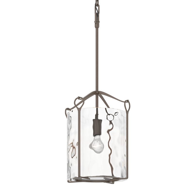 Luminaire suspendu cylindrique à 1 lumière Bow, Eau, Bronze