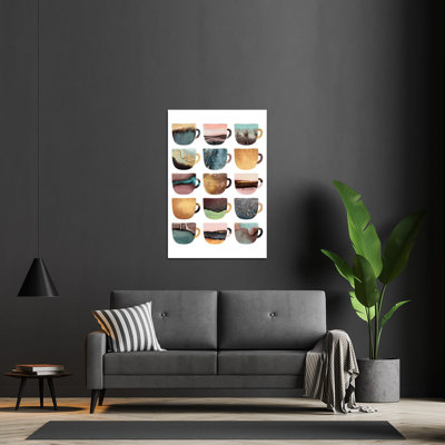 «Earthy Coffee Cups» par Elisabeth Fredriksson - impression non encadrée