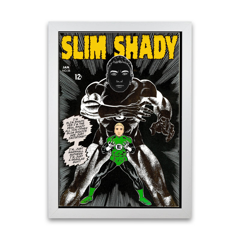 Eminem Slim Shady by David Redon - Print, White Grain, 29.7 cm H x 21 cm W x 5 cm D