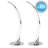 Set Of 2 Polished Chrome LED Arc Table Lamps