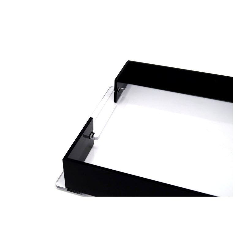 Acrylic Rect. Tray with Sides, 17.75"L x 11.75"W, Black