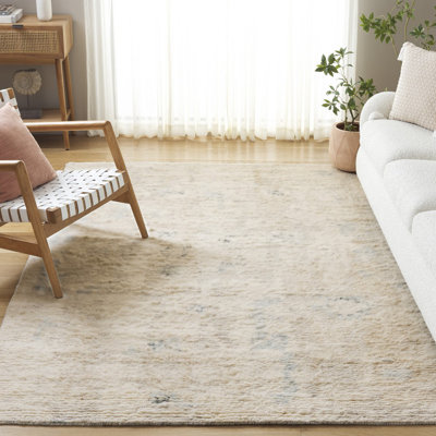 Tapis de couleur unie en coton noué à la main Tribeca
