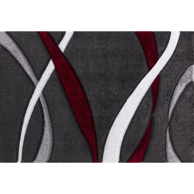 Tapis gris à poils longs Ardenti, Rectangle 5 pi 3 po x 7 pi 7 po