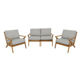 Hatteras Solid Wood 4 - Person 3 Piece Teak Sofa Seating Group with Cushions