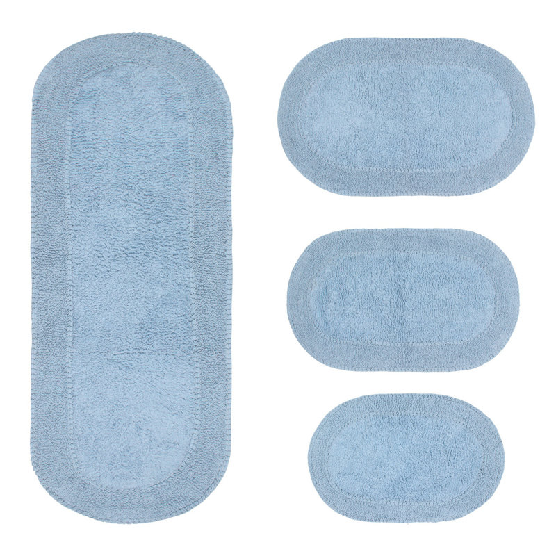 Tapis de bain 100% coton Eveland, Bleu