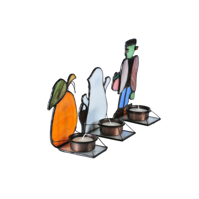 Ensemble de 3 votives d'Halloween en verre