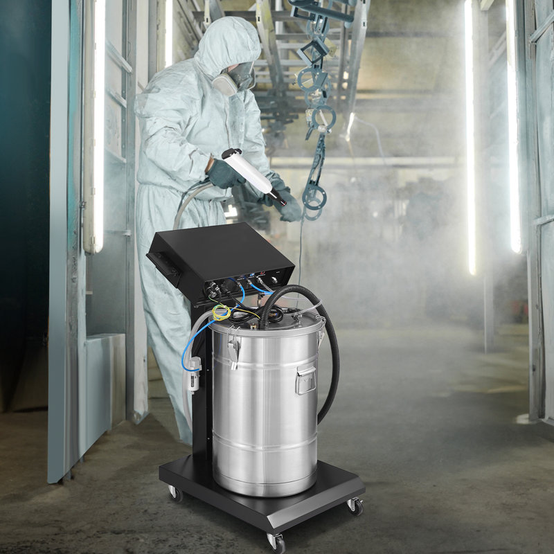 Powder Coating System, 40 W 100KV Electrostatic Output Powder Coating Kit with 50L Powder Hopper