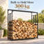 156.5cm W Outdoor Metal Log Rack with Sloping Roof