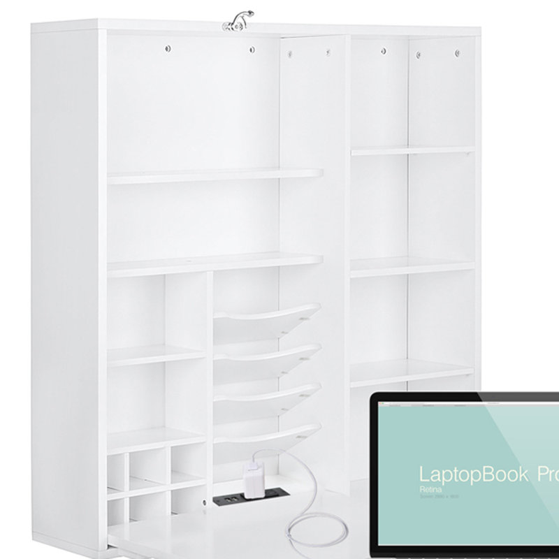 Annalie L-Shaped Writing Desk with Power Outlet