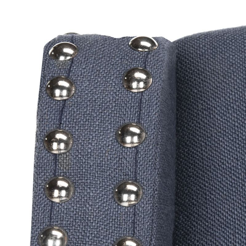 Norah Upholstered Counter Stool with Solid Wood Frame, Navy