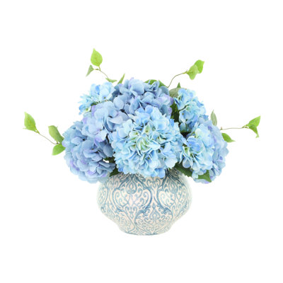 Keenum Hydrangea Floral Arrangement in Vase