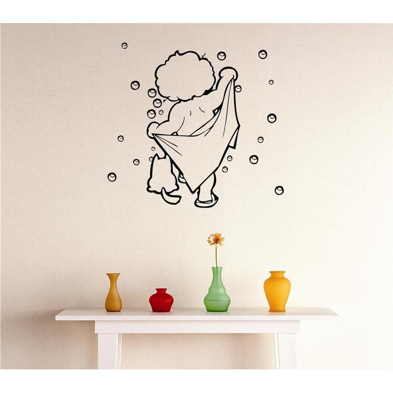 Décalcomanie murale douche à lavage bubbles
