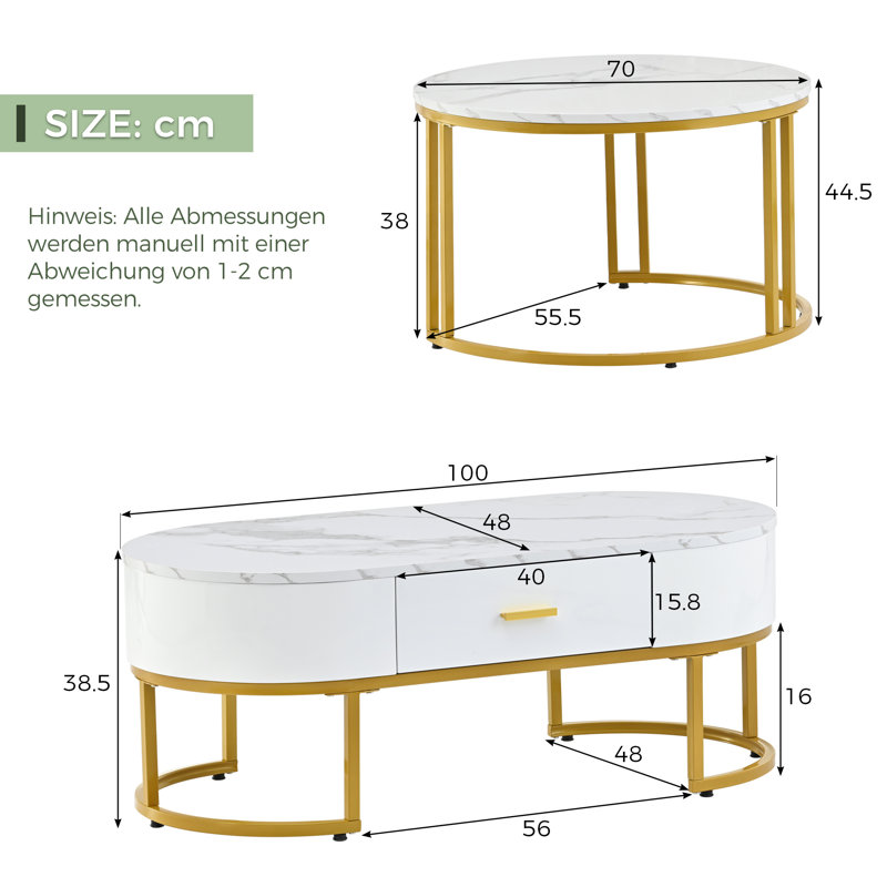 Almirah Extendable Frame Coffee Table with Storage