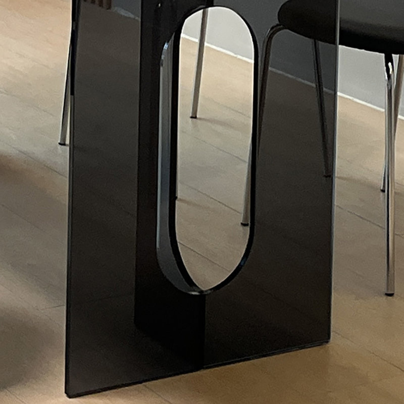 Table de roche noire moderne à base acrylique minimaliste, H 29,5 po x L 55,1 po x l 31,5 po